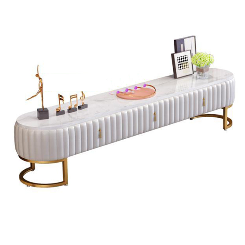 Modern Marble TV Console White Enclosed Storage TV Stand with Drawers 79"L x 16"W x 18"H Clearhalo 'furn' 'furn_tv_stands_entertainment_centers' 'Furniture' 'Living Room Furniture' 'TV Stands & Entertainment Centers' 'TV Stands & Media Storage Furniture' 'tv_stands_entertainment_centers' 5949968