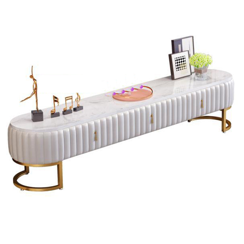 Modern Marble TV Console White Enclosed Storage TV Stand with Drawers 87"L x 16"W x 18"H Clearhalo 'furn' 'furn_tv_stands_entertainment_centers' 'Furniture' 'Living Room Furniture' 'TV Stands & Entertainment Centers' 'TV Stands & Media Storage Furniture' 'tv_stands_entertainment_centers' 5949969