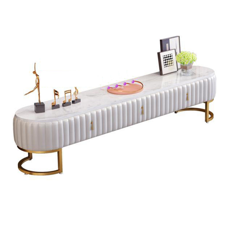 Modern Marble TV Console White Enclosed Storage TV Stand with Drawers 71"L x 16"W x 18"H Clearhalo 'furn' 'furn_tv_stands_entertainment_centers' 'Furniture' 'Living Room Furniture' 'TV Stands & Entertainment Centers' 'TV Stands & Media Storage Furniture' 'tv_stands_entertainment_centers' 5949973
