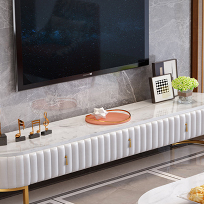 Modern Marble TV Console White Enclosed Storage TV Stand with Drawers Clearhalo 'furn' 'furn_tv_stands_entertainment_centers' 'Furniture' 'Living Room Furniture' 'TV Stands & Entertainment Centers' 'TV Stands & Media Storage Furniture' 'tv_stands_entertainment_centers' 5949975