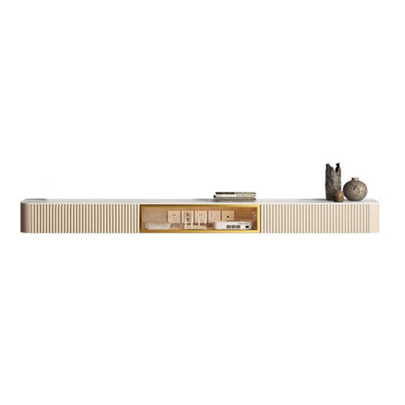 Glam Stone TV Media Stand Enclosed Storage White TV Stand for Living Room 87"L x 12"W x 8"H Clearhalo 'furn' 'furn_tv_stands_entertainment_centers' 'Furniture' 'Living Room Furniture' 'TV Stands & Entertainment Centers' 'TV Stands & Media Storage Furniture' 'tv_stands_entertainment_centers' 5949984