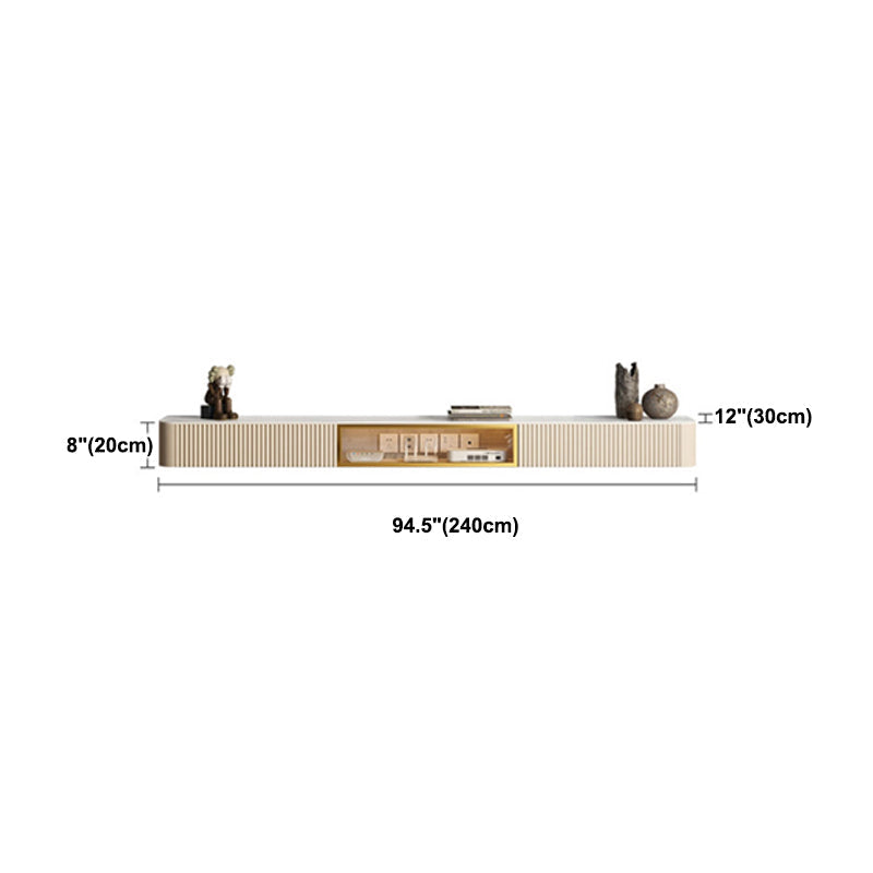 Glam Stone TV Media Stand Enclosed Storage White TV Stand for Living Room Clearhalo 'furn' 'furn_tv_stands_entertainment_centers' 'Furniture' 'Living Room Furniture' 'TV Stands & Entertainment Centers' 'TV Stands & Media Storage Furniture' 'tv_stands_entertainment_centers' 5949992