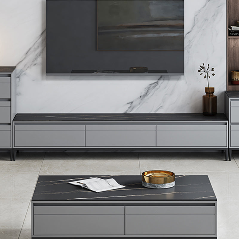 Black Slate TV Cabinet Modern Minimalist Home Closed TV Stand Console Clearhalo 'furn' 'furn_tv_stands_entertainment_centers' 'Furniture' 'Living Room Furniture' 'TV Stands & Entertainment Centers' 'TV Stands & Media Storage Furniture' 'tv_stands_entertainment_centers' 5949996