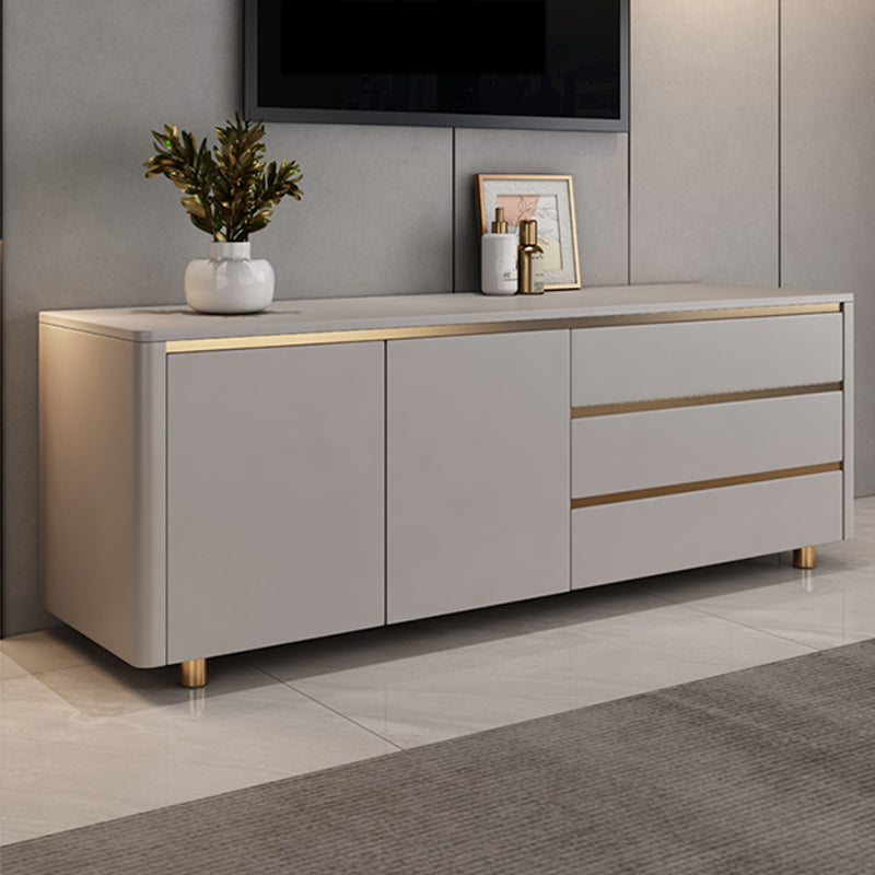 Modern Stone TV Media Stand 16" W Enclosed Storage TV Stand for Living Room Clearhalo 'furn' 'furn_tv_stands_entertainment_centers' 'Furniture' 'Living Room Furniture' 'TV Stands & Entertainment Centers' 'TV Stands & Media Storage Furniture' 'tv_stands_entertainment_centers' 5950041