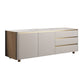 Modern Stone TV Media Stand 16" W Enclosed Storage TV Stand for Living Room 71"L x 16"W x 22"H Stone Clearhalo 'furn' 'furn_tv_stands_entertainment_centers' 'Furniture' 'Living Room Furniture' 'TV Stands & Entertainment Centers' 'TV Stands & Media Storage Furniture' 'tv_stands_entertainment_centers' 5950042