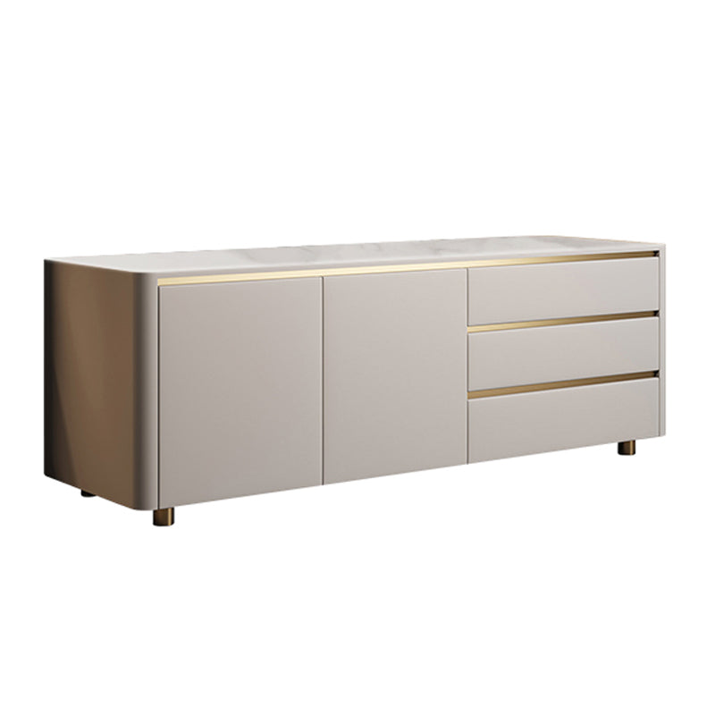 Modern Stone TV Media Stand 16" W Enclosed Storage TV Stand for Living Room 71"L x 16"W x 22"H Stone Clearhalo 'furn' 'furn_tv_stands_entertainment_centers' 'Furniture' 'Living Room Furniture' 'TV Stands & Entertainment Centers' 'TV Stands & Media Storage Furniture' 'tv_stands_entertainment_centers' 5950042