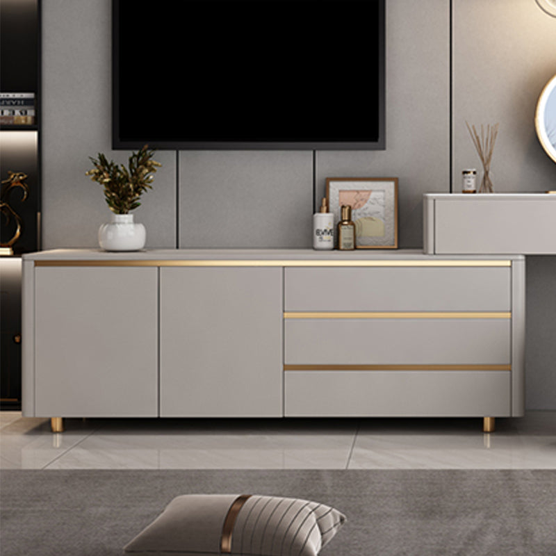 Modern Stone TV Media Stand 16" W Enclosed Storage TV Stand for Living Room Clearhalo 'furn' 'furn_tv_stands_entertainment_centers' 'Furniture' 'Living Room Furniture' 'TV Stands & Entertainment Centers' 'TV Stands & Media Storage Furniture' 'tv_stands_entertainment_centers' 5950044