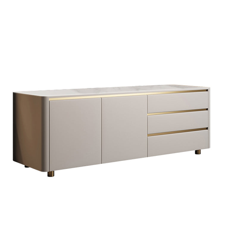 Modern Stone TV Media Stand 16" W Enclosed Storage TV Stand for Living Room 63"L x 16"W x 22"H Stone Clearhalo 'furn' 'furn_tv_stands_entertainment_centers' 'Furniture' 'Living Room Furniture' 'TV Stands & Entertainment Centers' 'TV Stands & Media Storage Furniture' 'tv_stands_entertainment_centers' 5950048