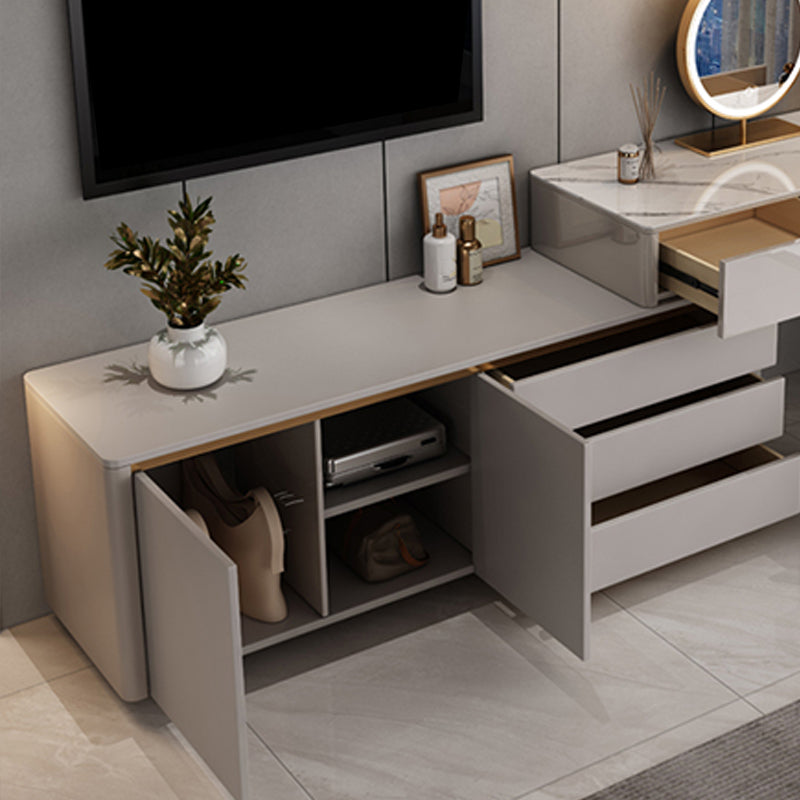 Modern Stone TV Media Stand 16" W Enclosed Storage TV Stand for Living Room Clearhalo 'furn' 'furn_tv_stands_entertainment_centers' 'Furniture' 'Living Room Furniture' 'TV Stands & Entertainment Centers' 'TV Stands & Media Storage Furniture' 'tv_stands_entertainment_centers' 5950050