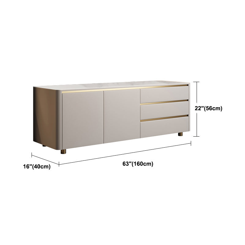 Modern Stone TV Media Stand 16" W Enclosed Storage TV Stand for Living Room Clearhalo 'furn' 'furn_tv_stands_entertainment_centers' 'Furniture' 'Living Room Furniture' 'TV Stands & Entertainment Centers' 'TV Stands & Media Storage Furniture' 'tv_stands_entertainment_centers' 5950051