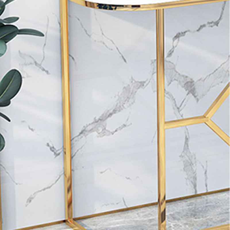 12 "W Glam Marble Console Tabel Half Moon Abstract Accent Table voor Hall