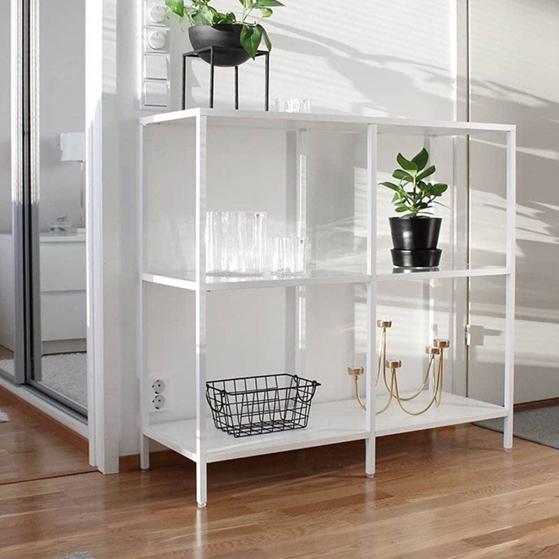 Table de mesa de sofá de la consola de hierro moderna con estantes para el salón