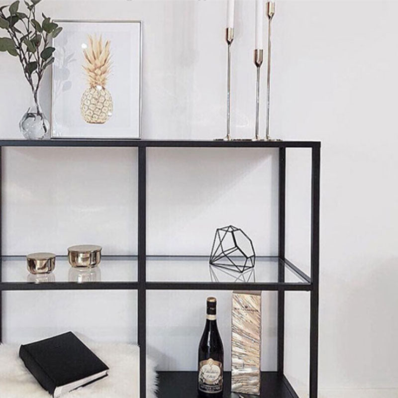 Table de mesa de sofá de la consola de hierro moderna con estantes para el salón