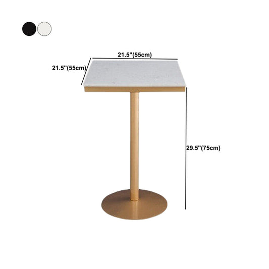 Tavolo da bar in stile glam in finta tavolo da pranzo a barre in marmo con base di piedistallo