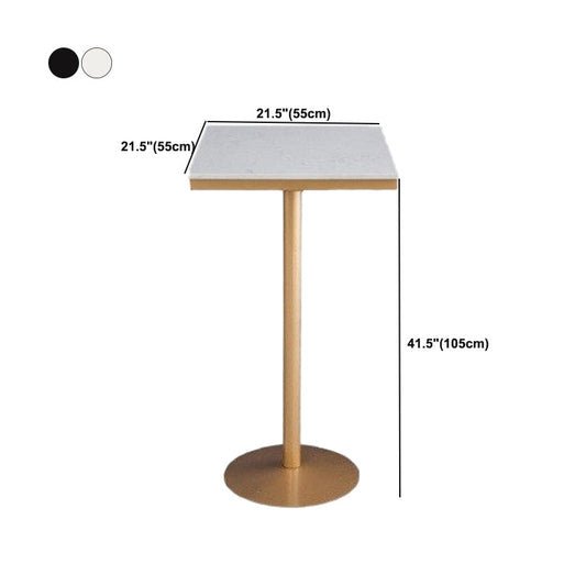 Tavolo da bar in stile glam in finta tavolo da pranzo a barre in marmo con base di piedistallo