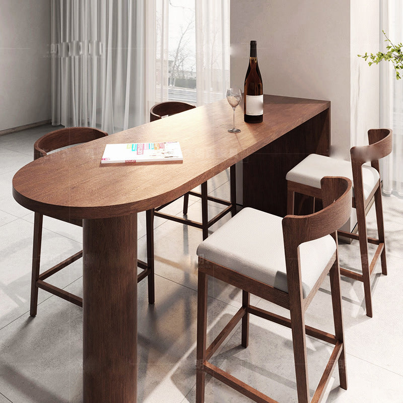 Solid Wood Bar Table Brown Dining Table for Kitchen Living Room Clearhalo 'Bar Furniture' 'Bar Tables' 'bar_tables' 'furn' 'furn_bar_tables' 'Furniture' 'Kitchen & Dining Furniture' 5952521