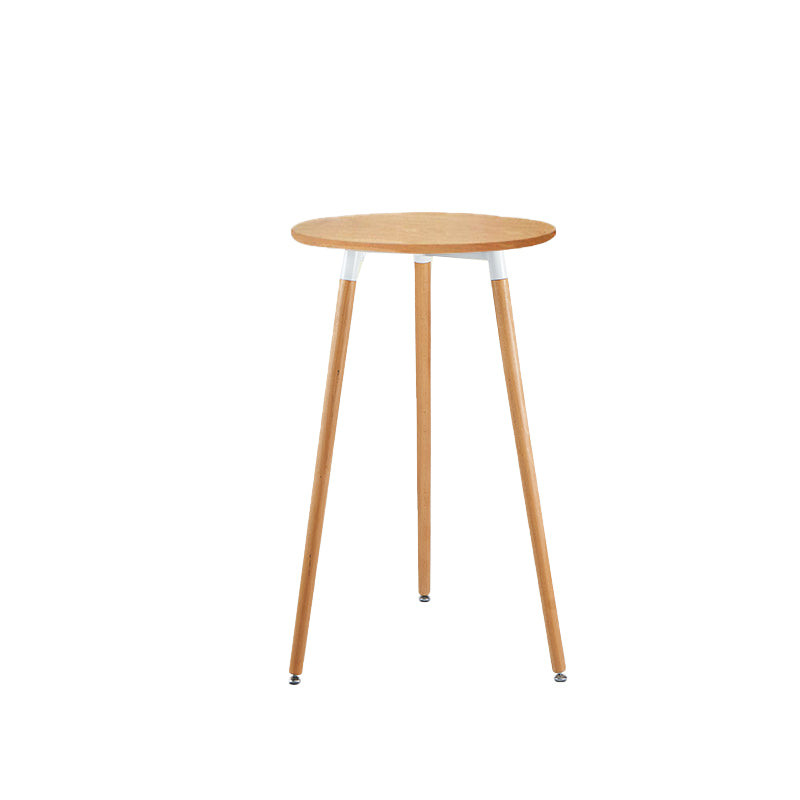 Modern Bistro Bar Table Fixed Bistro Bar Height Cocktail Table with Legs 27.6"L x 27.6"W x 41.3"H Natural Round Clearhalo 'Bar Furniture' 'Bar Tables' 'bar_tables' 'furn' 'furn_bar_tables' 'Furniture' 'Kitchen & Dining Furniture' 5952549