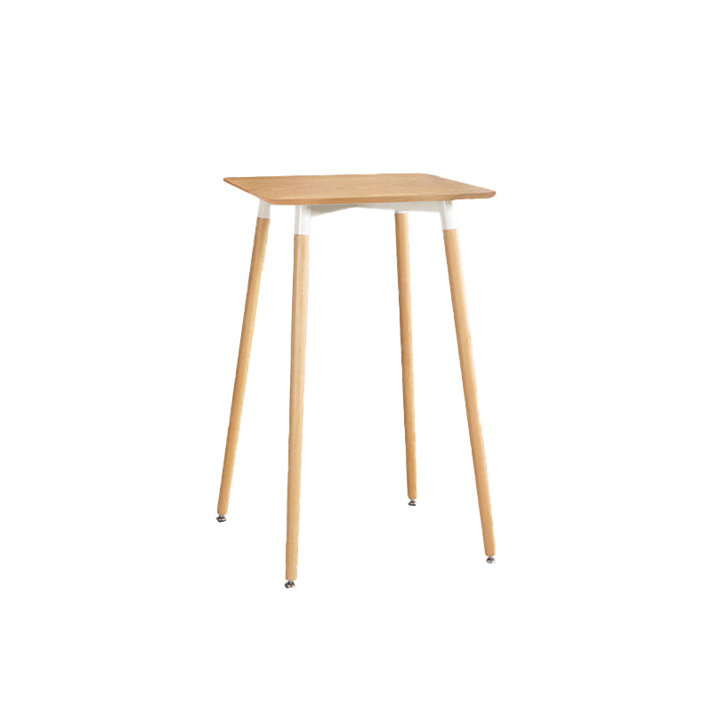 Modern Bistro Bar Table Fixed Bistro Bar Height Cocktail Table with Legs 27.6"L x 27.6"W x 41.3"H Natural Square Clearhalo 'Bar Furniture' 'Bar Tables' 'bar_tables' 'furn' 'furn_bar_tables' 'Furniture' 'Kitchen & Dining Furniture' 5952560