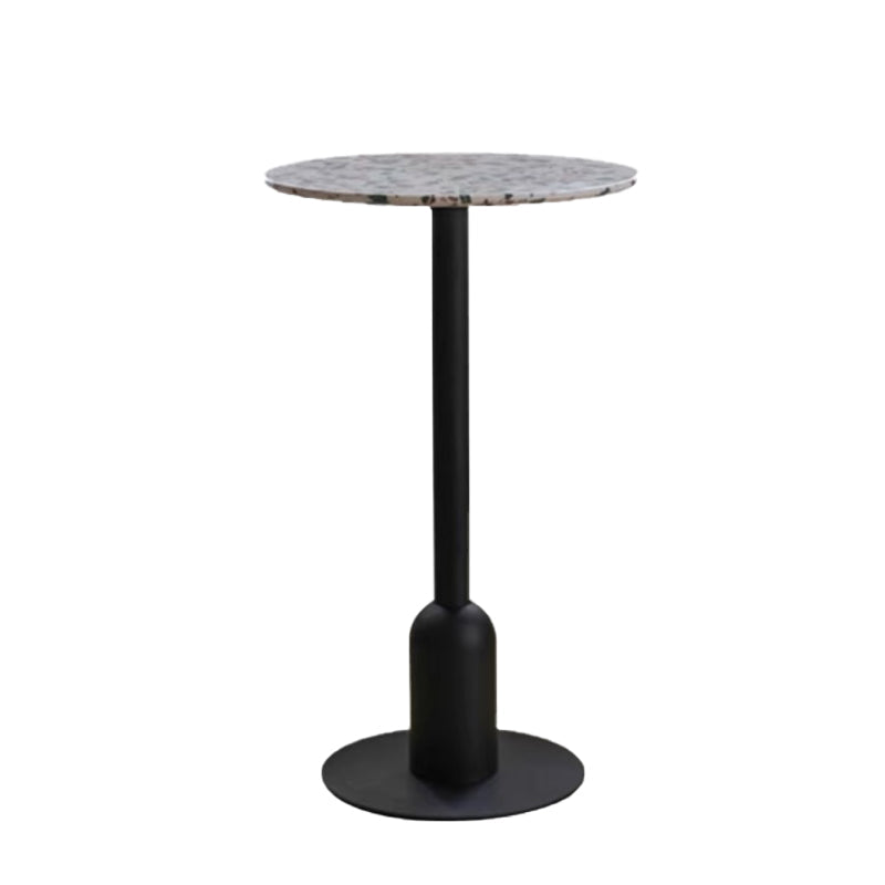 Fixed Bar Table Industrial Bistro Bar Height Cocktail Table with Metal Pedestal 23.5"L x 23.5"W x 40.6"H Grey Round Clearhalo 'Bar Furniture' 'Bar Tables' 'bar_tables' 'furn' 'furn_bar_tables' 'Furniture' 'Kitchen & Dining Furniture' 5952628