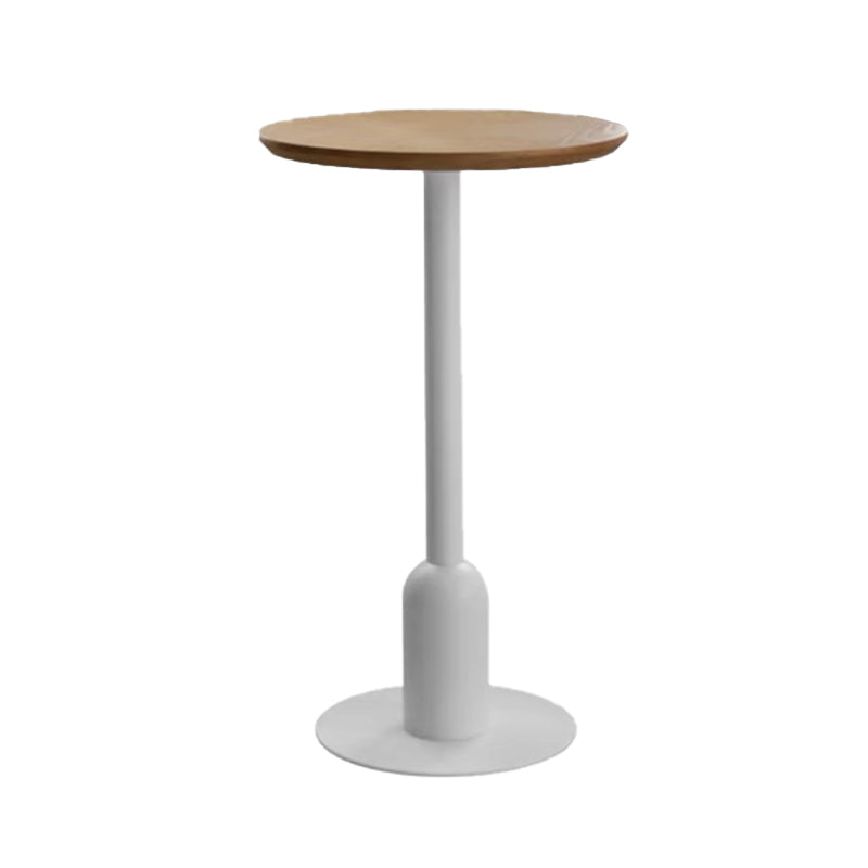 Fixed Bar Table Industrial Bistro Bar Height Cocktail Table with Metal Pedestal 23.5"L x 23.5"W x 40.6"H Natural Round Clearhalo 'Bar Furniture' 'Bar Tables' 'bar_tables' 'furn' 'furn_bar_tables' 'Furniture' 'Kitchen & Dining Furniture' 5952631