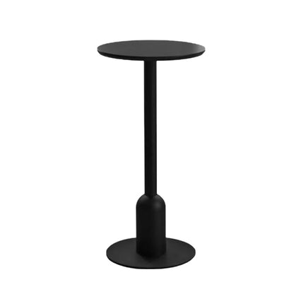 Fixed Bar Table Industrial Bistro Bar Height Cocktail Table with Metal Pedestal 19.7"L x 19.7"W x 40.6"H Black Round Clearhalo 'Bar Furniture' 'Bar Tables' 'bar_tables' 'furn' 'furn_bar_tables' 'Furniture' 'Kitchen & Dining Furniture' 5952637