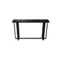 Mesa de bar rectangular de piedra sinterizada, mesa de pub con base negra y metálica