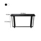 Mesa de bar rectangular de piedra sinterizada, mesa de pub con base negra y metálica