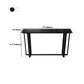 Mesa de bar rectangular de piedra sinterizada, mesa de pub con base negra y metálica