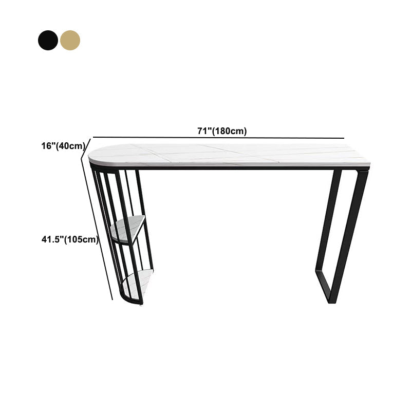 Weißer Tischtisch Sintered Stone Esstisch mit Lagerregale für Wohnzimmer