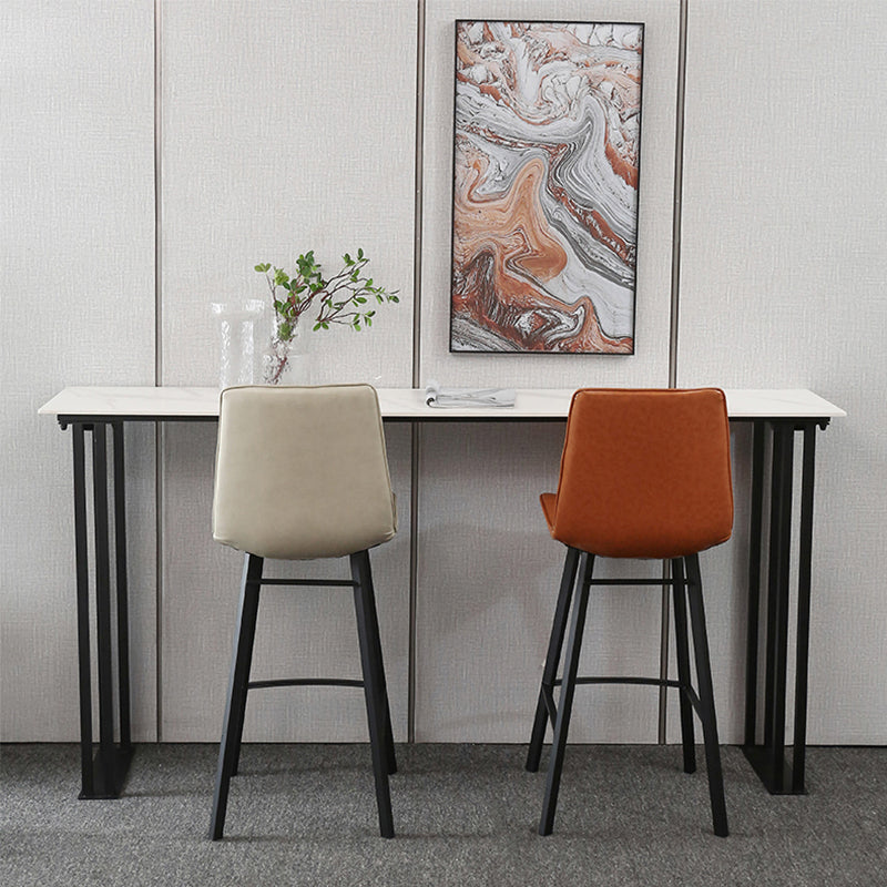 Industrial Style Rectangle Bar Table Stone Sled Base Bar Dining Table Clearhalo 'Bar Furniture' 'Bar Tables' 'bar_tables' 'furn' 'furn_bar_tables' 'Furniture' 'Kitchen & Dining Furniture' 5952741