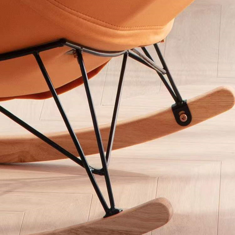 Sedia a dondolo contemporanea Codice in pelle con finta sedia da bilanciere con cuscini con cuscini