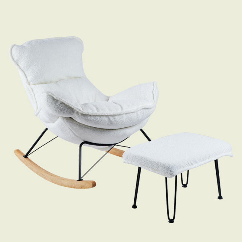 Chaise à bascule contemporaine tissu rembourré de chaise d'aile tufted back chaise à bascule bébé