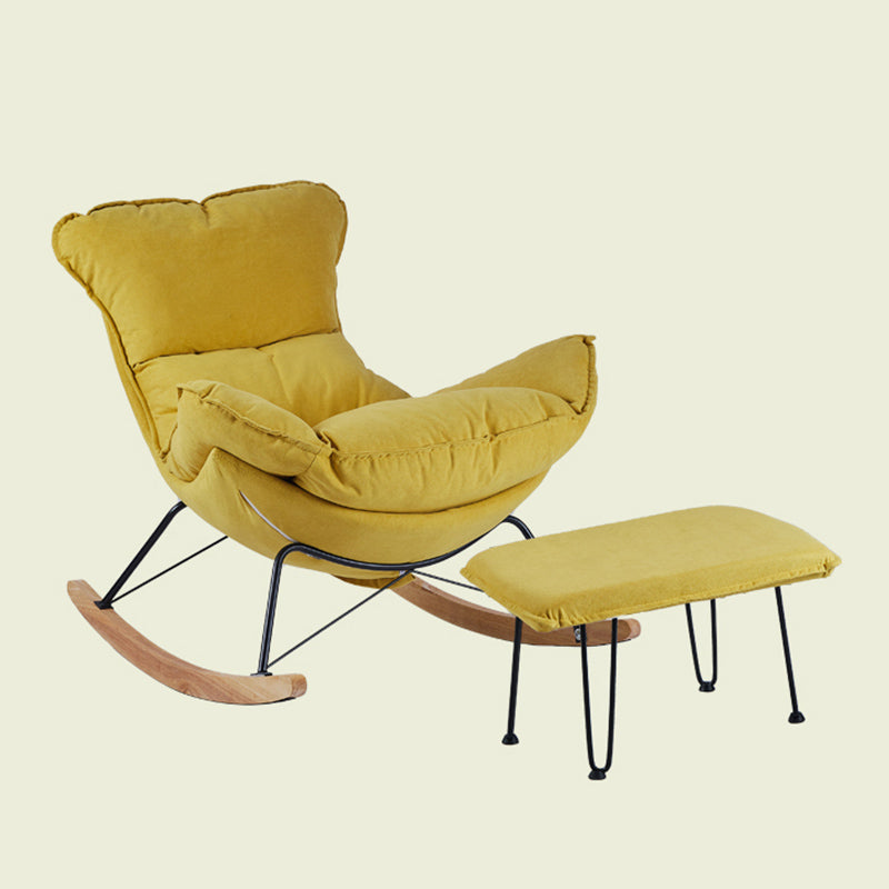 Chaise à bascule contemporaine tissu rembourré de chaise d'aile tufted back chaise à bascule bébé