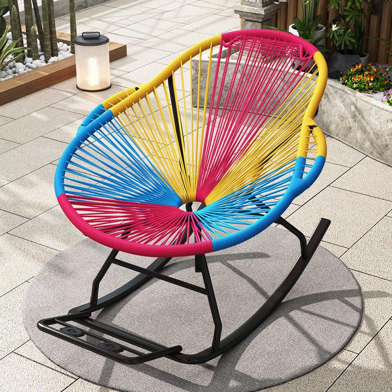 Modern Spindle Rocking Chair Woven Rope Metal Frame Rocker Chair for Home Clearhalo 'Chairs & Seating' 'furn' 'furn_rocking_chairs' 'Furniture' 'Living Room Furniture' 'Rocking Chairs' 'rocking_chairs' 5952822