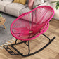 Modern Spindle Rocking Chair Woven Rope Metal Frame Rocker Chair for Home Rose Red Clearhalo 'Chairs & Seating' 'furn' 'furn_rocking_chairs' 'Furniture' 'Living Room Furniture' 'Rocking Chairs' 'rocking_chairs' 5952829