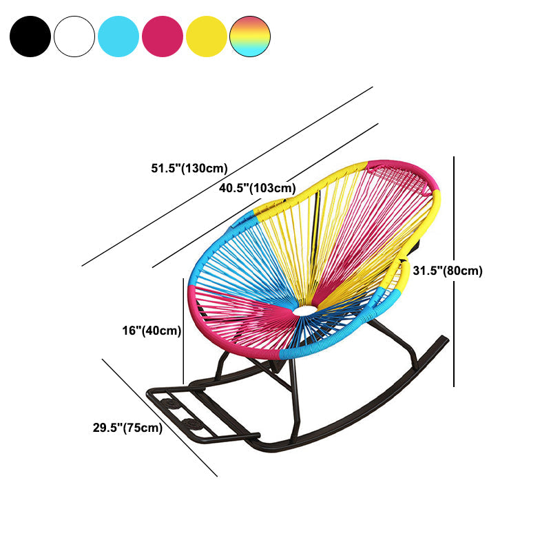Modern Spindle Rocking Chair Woven Rope Metal Frame Rocker Chair for Home Clearhalo 'Chairs & Seating' 'furn' 'furn_rocking_chairs' 'Furniture' 'Living Room Furniture' 'Rocking Chairs' 'rocking_chairs' 5952832