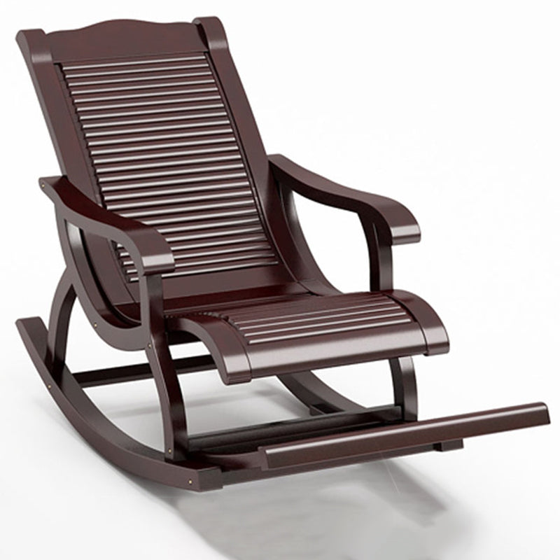 Mid-Century Modern Recliner Chair Solid Wood Recliner Chair for Living Room Light Burgundy Clearhalo 'Chairs & Seating' 'furn' 'furn_rocking_chairs' 'Furniture' 'Living Room Furniture' 'Rocking Chairs' 'rocking_chairs' 5953171
