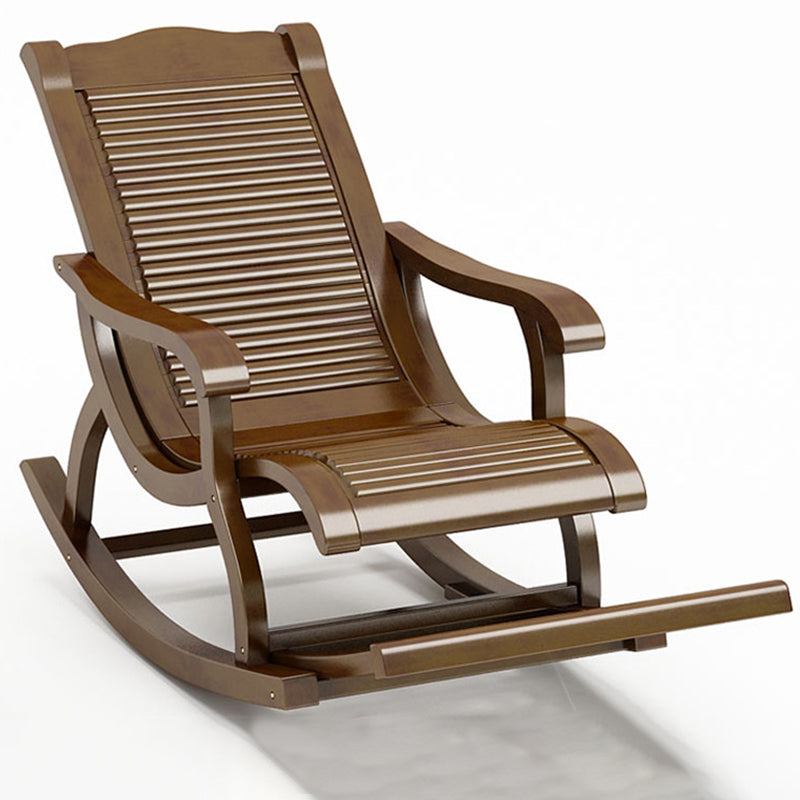 Mid-Century Modern Recliner Chair Solid Wood Recliner Chair for Living Room Walnut Clearhalo 'Chairs & Seating' 'furn' 'furn_rocking_chairs' 'Furniture' 'Living Room Furniture' 'Rocking Chairs' 'rocking_chairs' 5953173