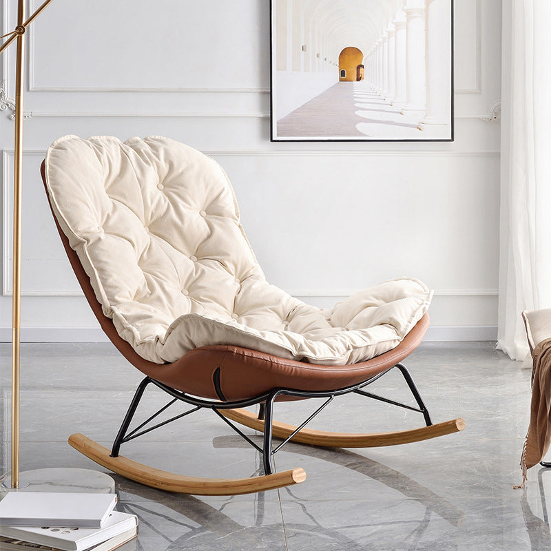 Chaise à bascule en daim chaise à bascule contemporaine avec coussins amovibles