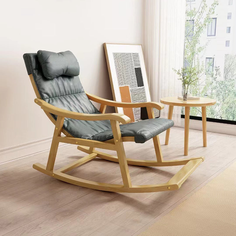 Contemporary Rocking Chair Solid Wood Rocker Chair with Padded Seat Light Gray Clearhalo 'Chairs & Seating' 'furn' 'furn_rocking_chairs' 'Furniture' 'Living Room Furniture' 'Rocking Chairs' 'rocking_chairs' 5953423