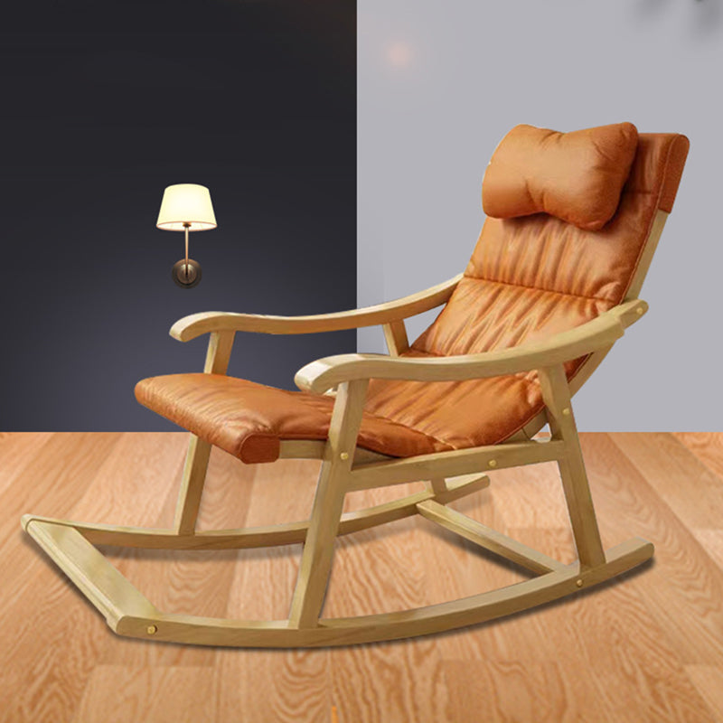 Contemporary Rocking Chair Solid Wood Rocker Chair with Padded Seat Clearhalo 'Chairs & Seating' 'furn' 'furn_rocking_chairs' 'Furniture' 'Living Room Furniture' 'Rocking Chairs' 'rocking_chairs' 5953424