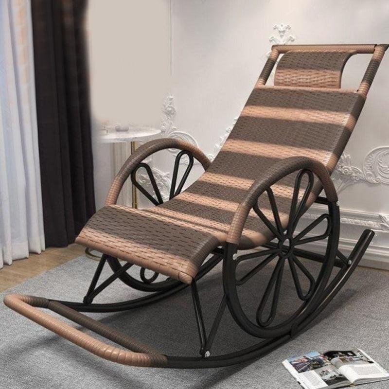 Modern Rocking Accent Chair Rattan/Wicker Rocker Chair for Porch Blackish Green Clearhalo 'Chairs & Seating' 'furn' 'furn_rocking_chairs' 'Furniture' 'Living Room Furniture' 'Rocking Chairs' 'rocking_chairs' 5953651