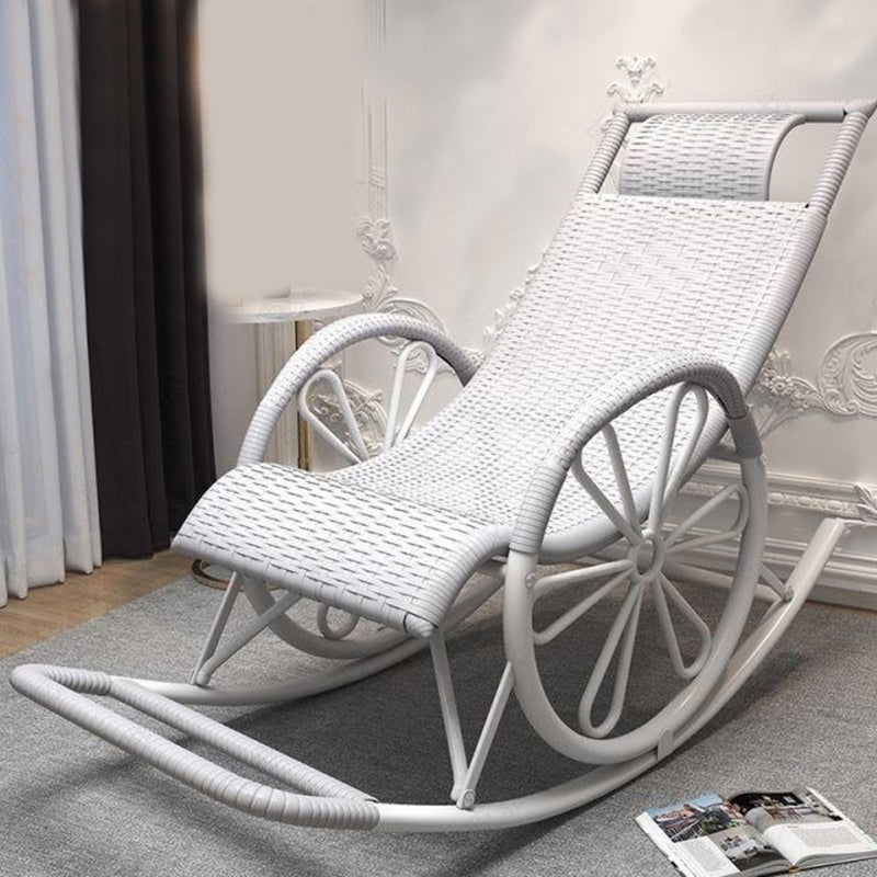 Modern Rocking Accent Chair Rattan/Wicker Rocker Chair for Porch White Clearhalo 'Chairs & Seating' 'furn' 'furn_rocking_chairs' 'Furniture' 'Living Room Furniture' 'Rocking Chairs' 'rocking_chairs' 5953652