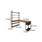 Industrial L-Shape Computer Desk Office Pedestal Writing Desk with Bookshelf