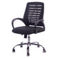 Silla deslizante moderna y contemporánea Silla de microfibra negra con respaldo medio