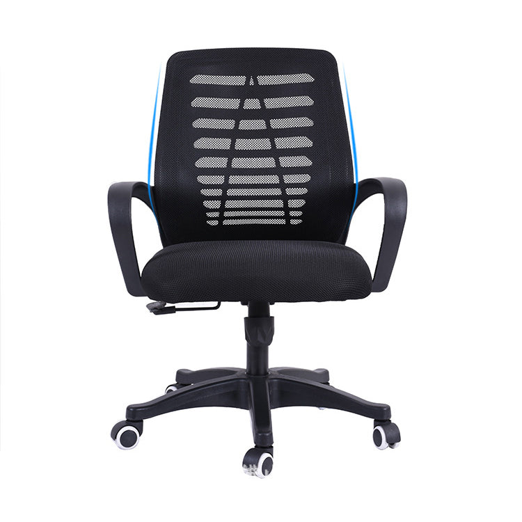 Silla deslizante moderna y contemporánea Silla de microfibra negra con respaldo medio