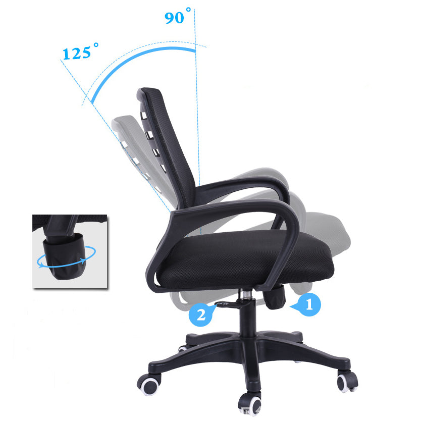 Silla deslizante moderna y contemporánea Silla de microfibra negra con respaldo medio