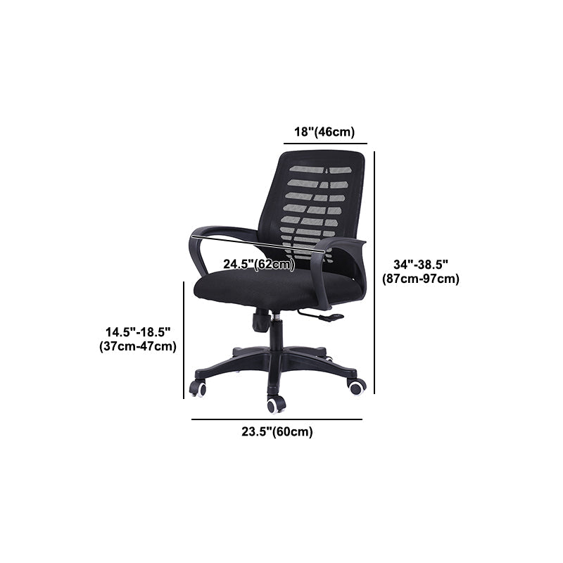 Silla deslizante moderna y contemporánea Silla de microfibra negra con respaldo medio