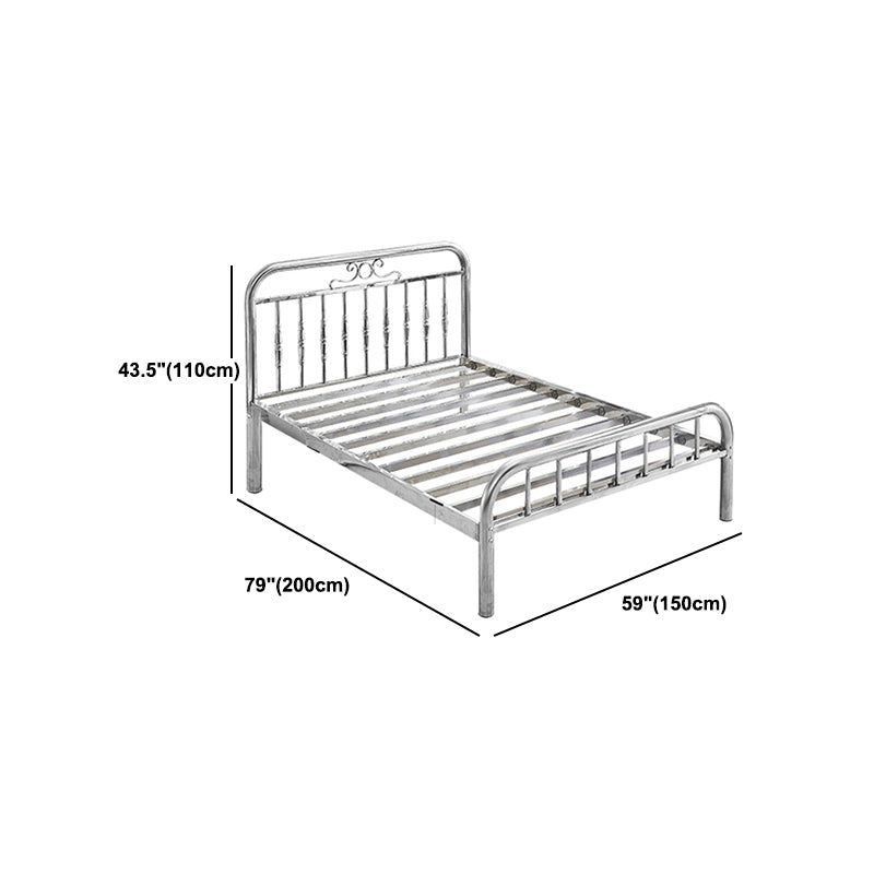 Contemporary Style Bed Frame Metal Standard Bed with Headboard