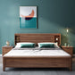 Scandinavian Solid Wood Storage with Headboard Panel Standard Bed